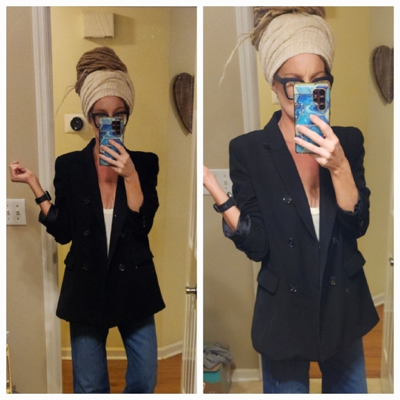 French Mauve Jackets & Blazers - Anthropologie Double Breasted Boyfriend Blazer